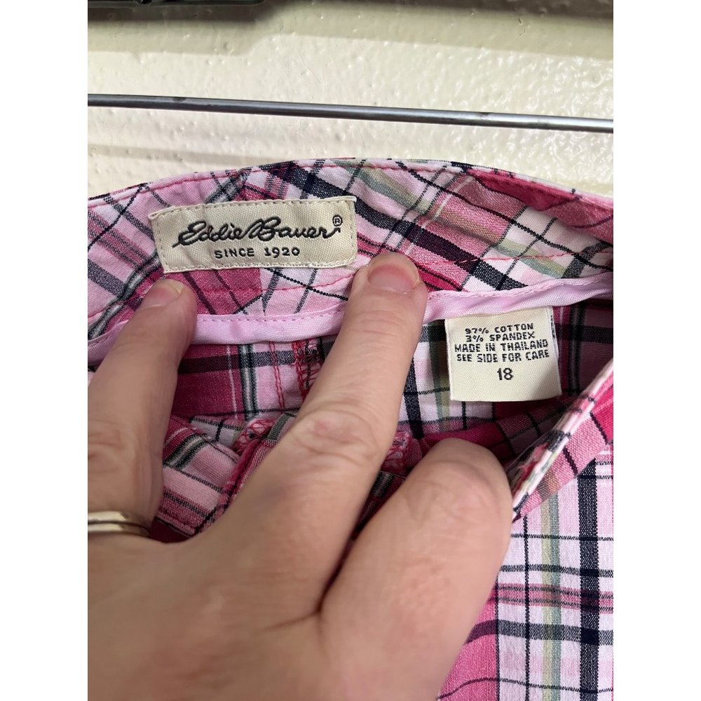 Eddie Bauer Vibrant Pink Plaid Pencil Skirt - Picture 3 of 7